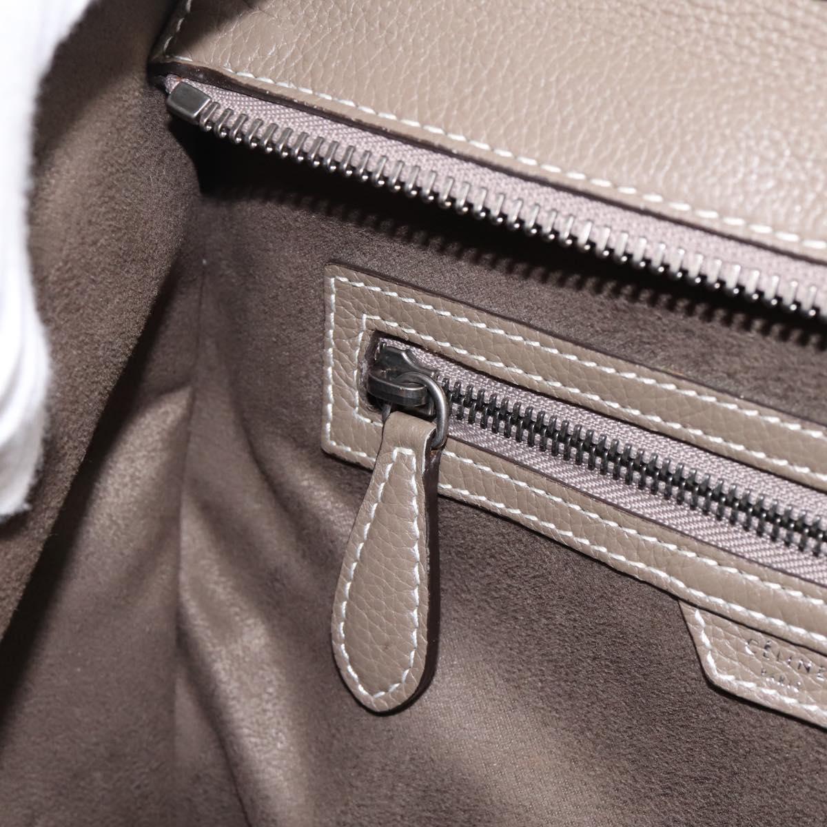 CELINE Luggage Mini Hand Bag Leather Gray Silver Auth am12449A