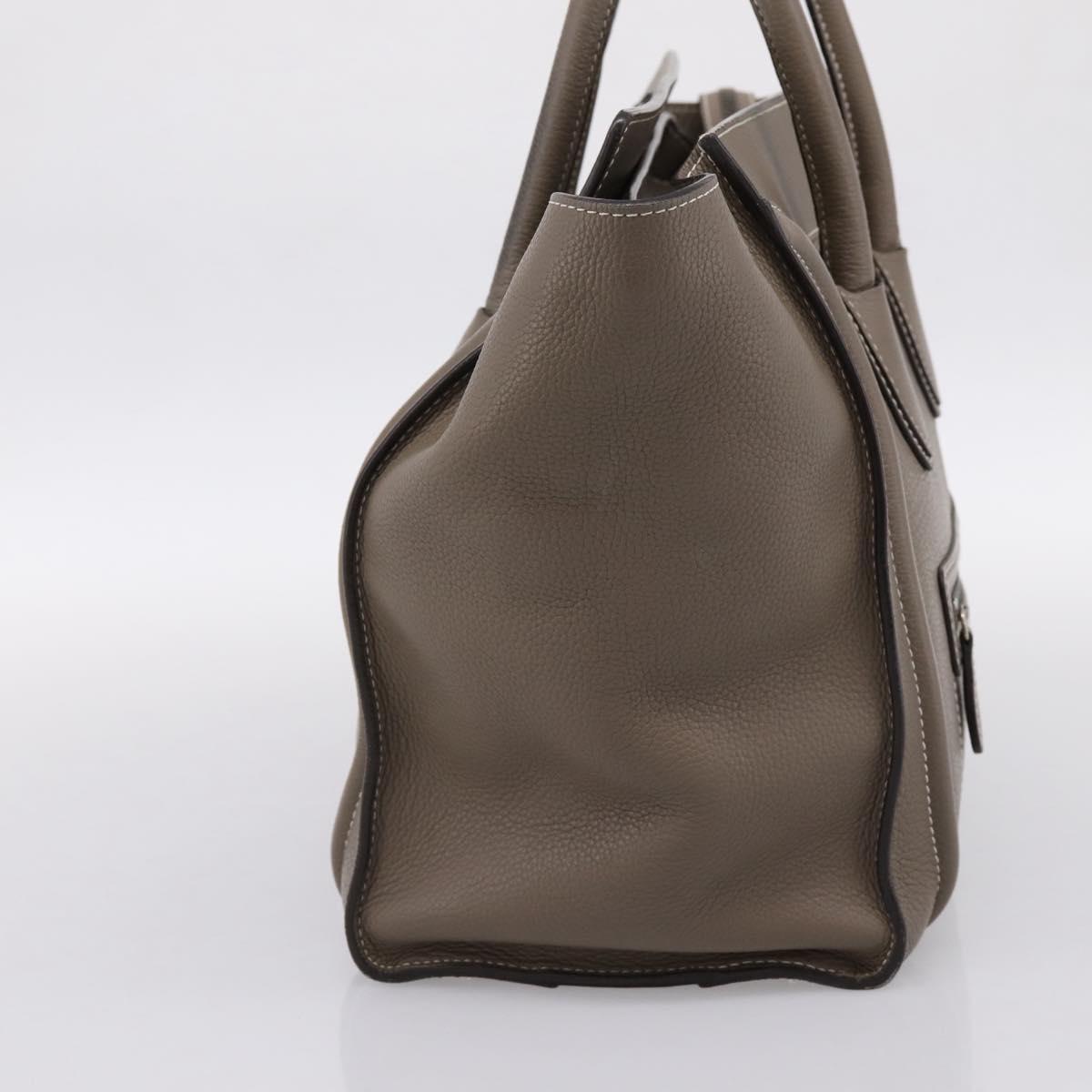 CELINE Luggage Mini Hand Bag Leather Gray Silver Auth am12449A
