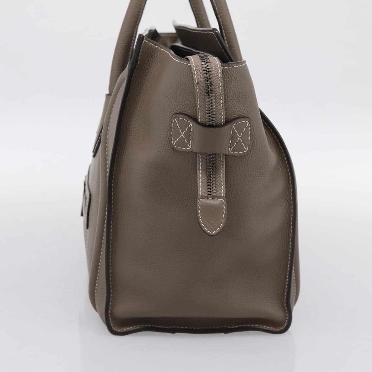CELINE Luggage Mini Hand Bag Leather Gray Silver Auth am12449A
