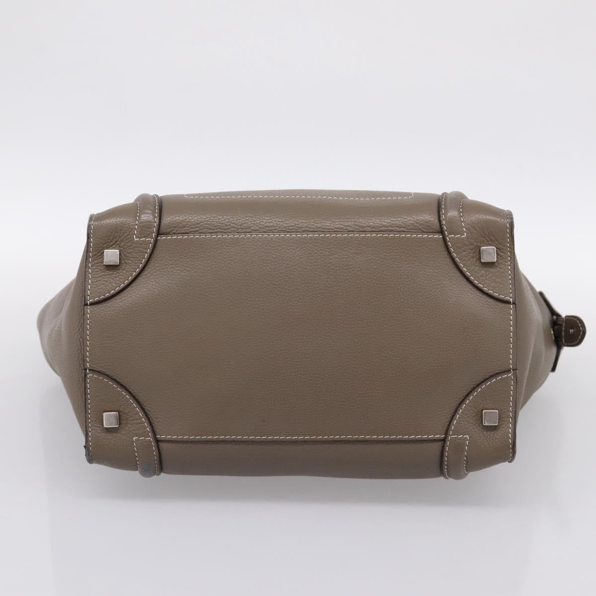CELINE Luggage Mini Hand Bag Leather Gray Silver Auth am12449A