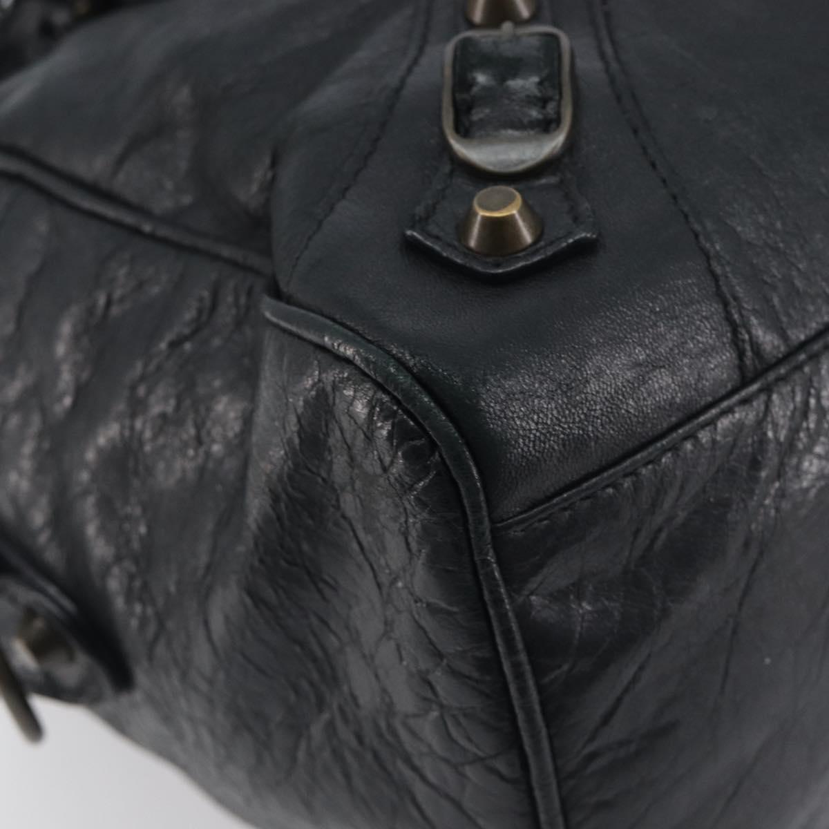 BALENCIAGA The Box Hand Bag Leather 2way Black 145694 Auth am12450V