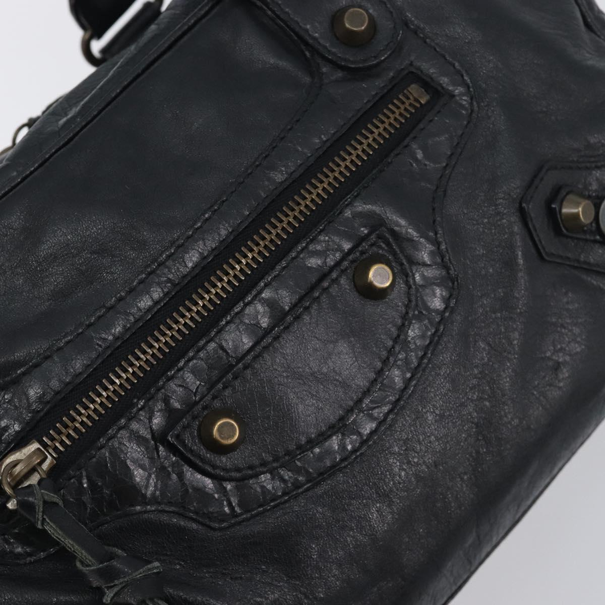 BALENCIAGA The Box Hand Bag Leather 2way Black 145694 Auth am12450V