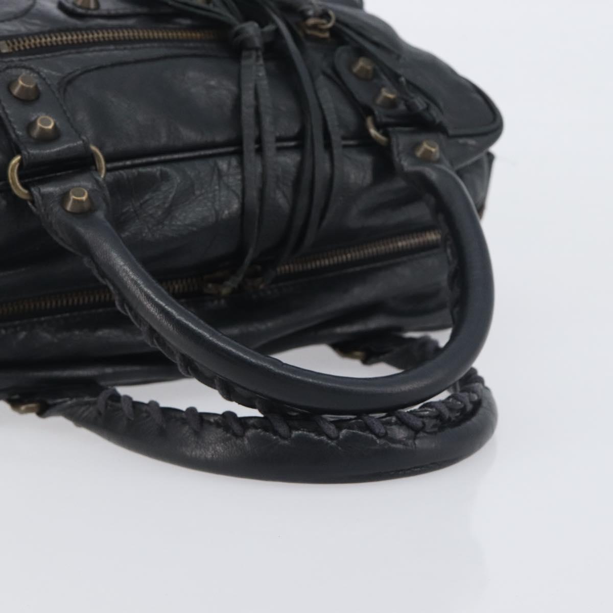 BALENCIAGA The Box Hand Bag Leather 2way Black 145694 Auth am12450V