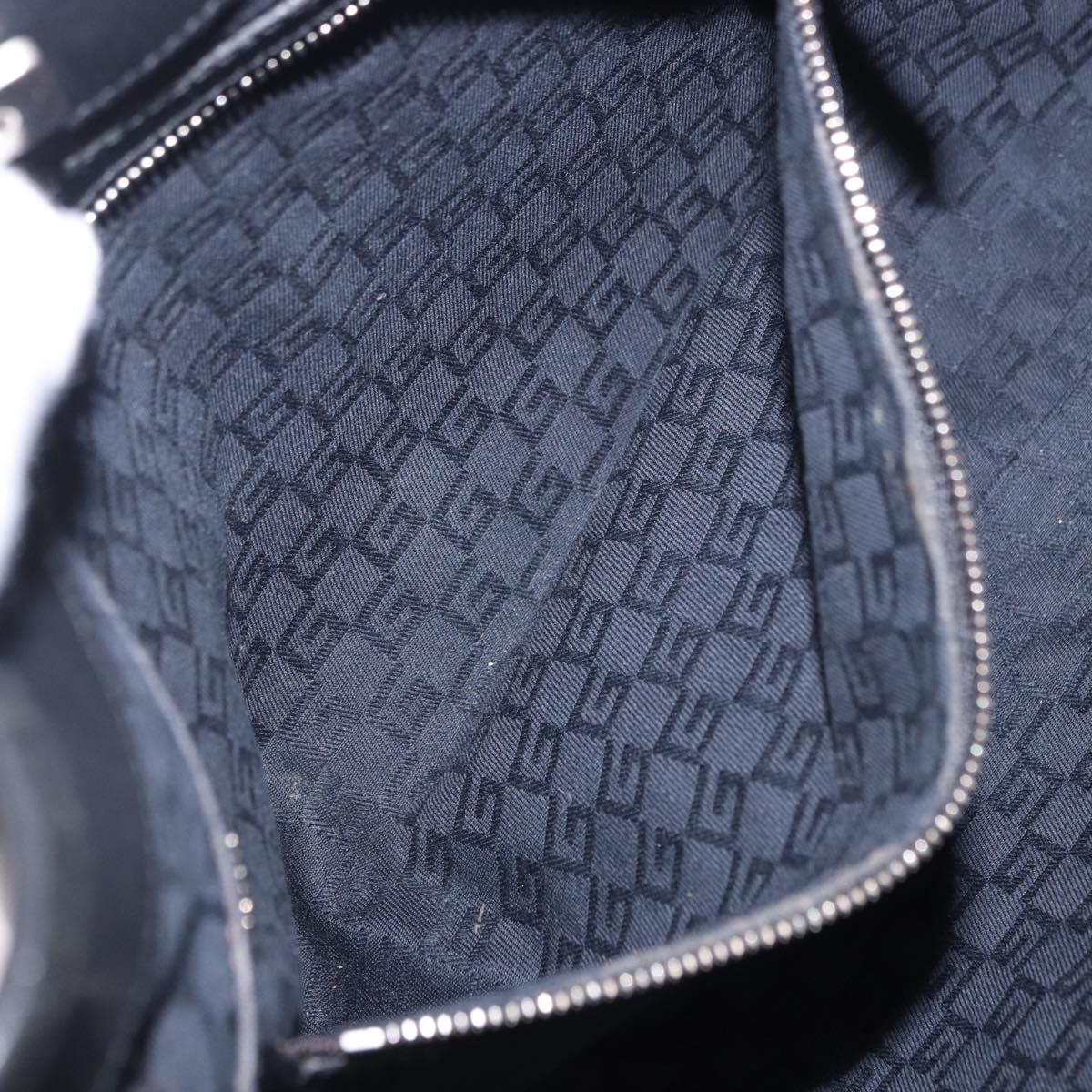 GUCCI Interlocking Shoulder Bag Canvas Black Silver 114879 Auth am12452A