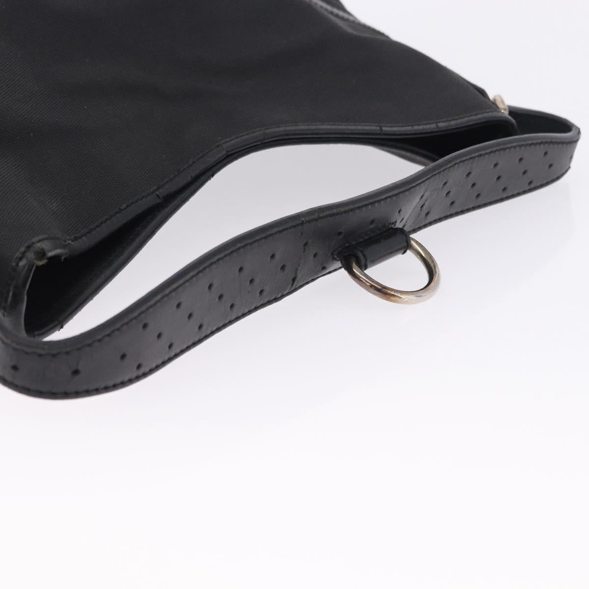 GUCCI Interlocking Shoulder Bag Canvas Black Silver 114879 Auth am12452A
