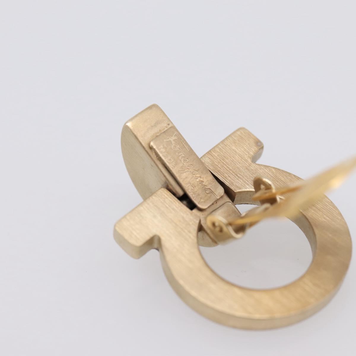Salvatore Ferragamo Gancini Earring Metal Gold Tone Auth am12454V
