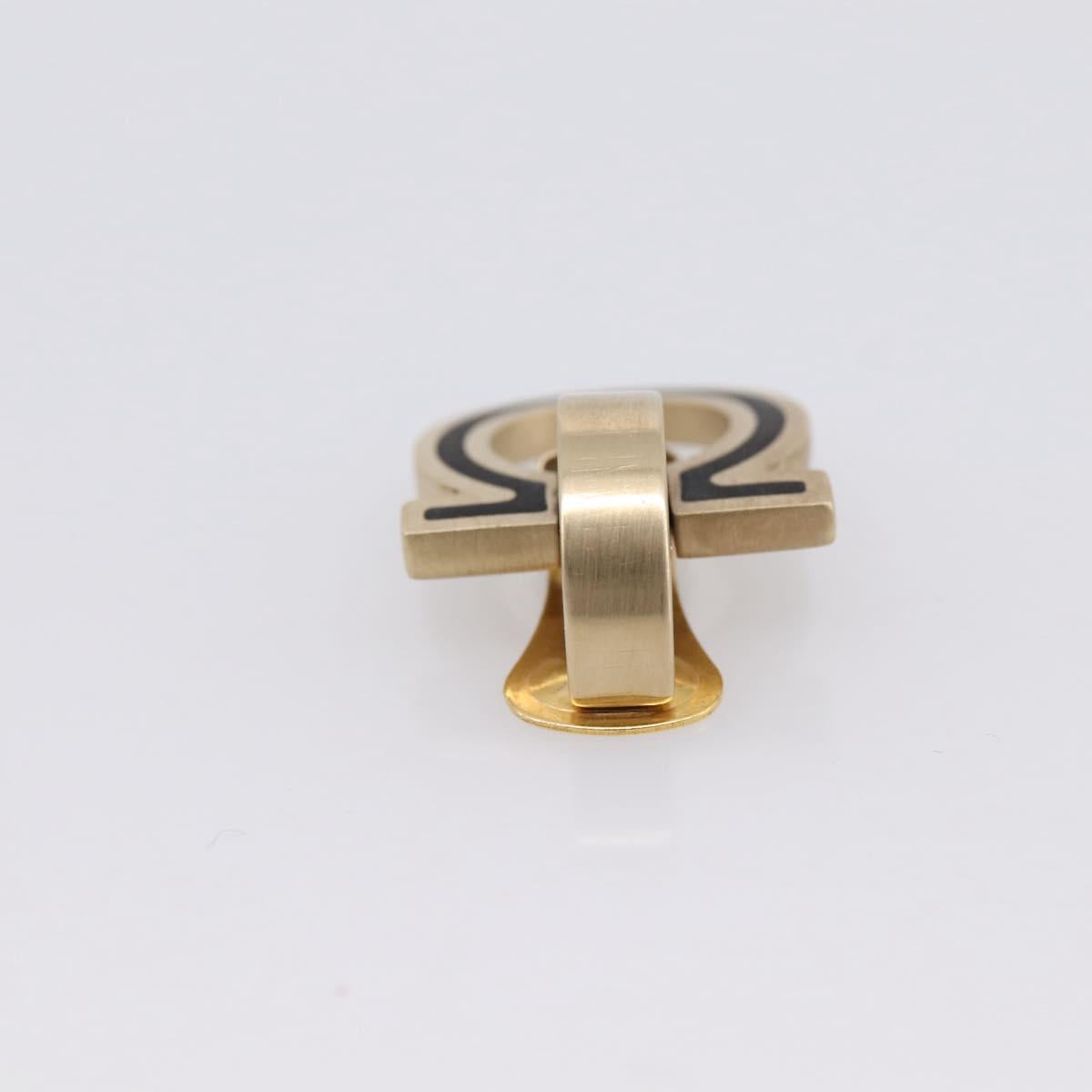 Salvatore Ferragamo Gancini Earring Metal Gold Tone Auth am12454V