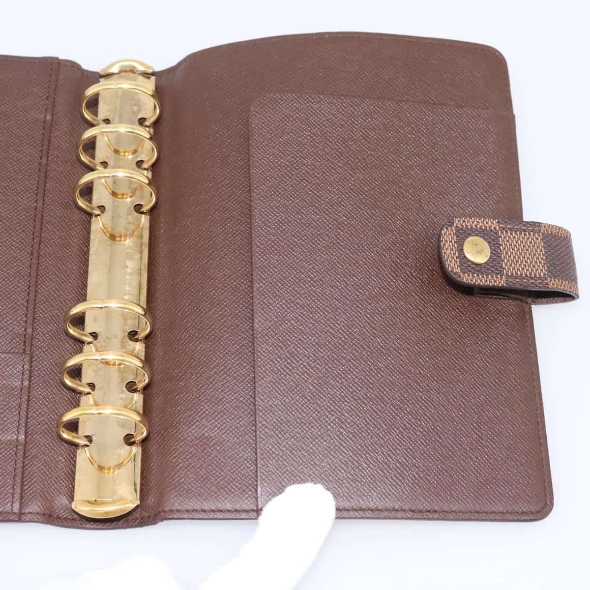 LOUIS VUITTON Damier Ebene Agenda MM Day Planner Cover R20240 LV Auth am12467V