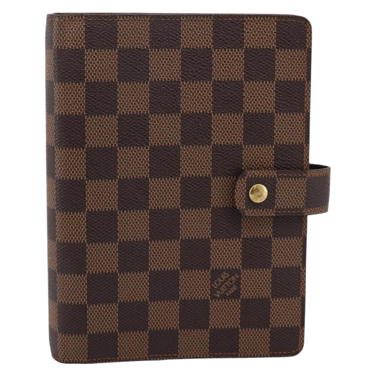 LOUIS VUITTON Damier Ebene Agenda MM Day Planner Cover R20240 LV Auth am12467V