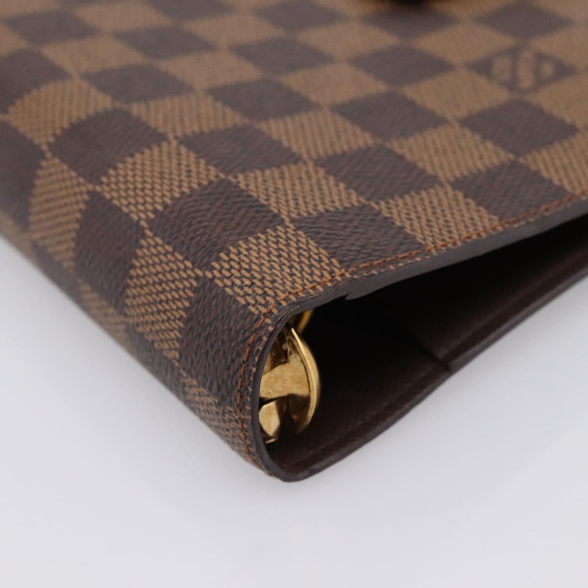 LOUIS VUITTON Damier Ebene Agenda MM Day Planner Cover R20240 LV Auth am12467V