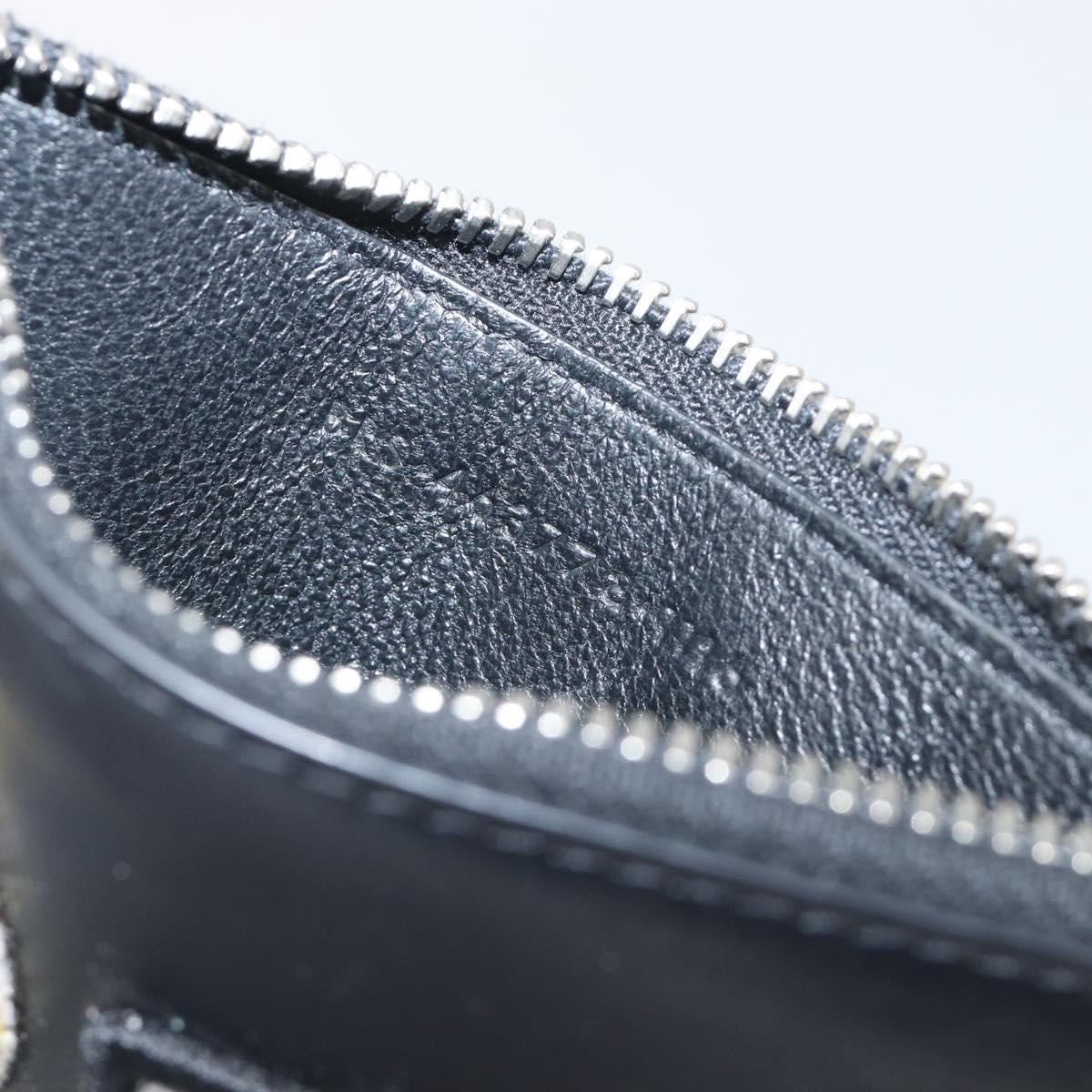 SAINT LAURENT Fragment Case Leather Black Silver 463778 Auth am12475V