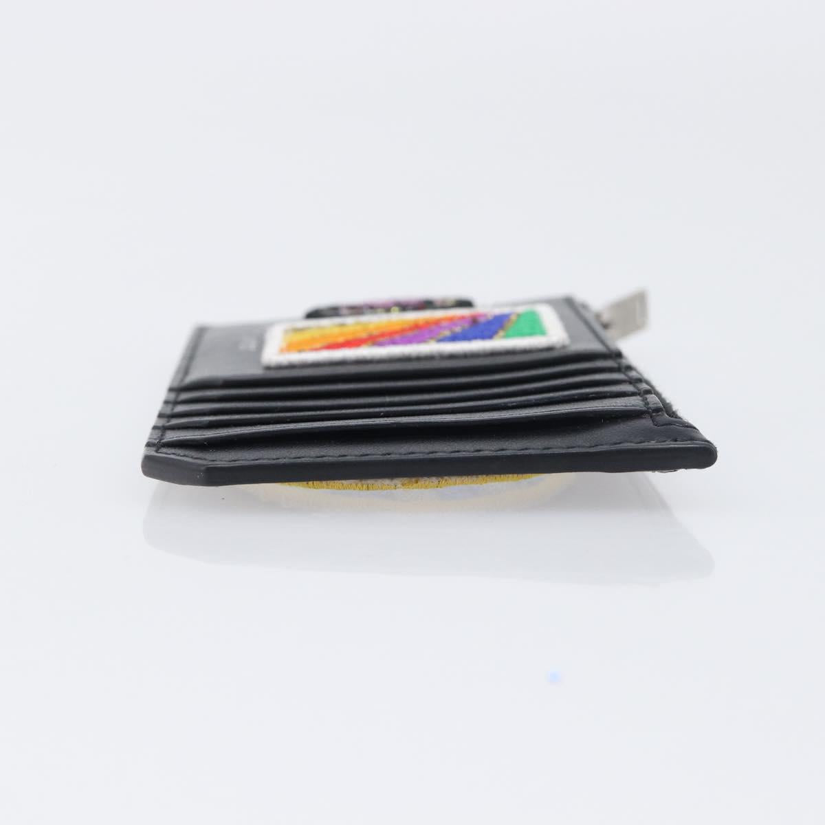 SAINT LAURENT Fragment Case Leather Black Silver 463778 Auth am12475V