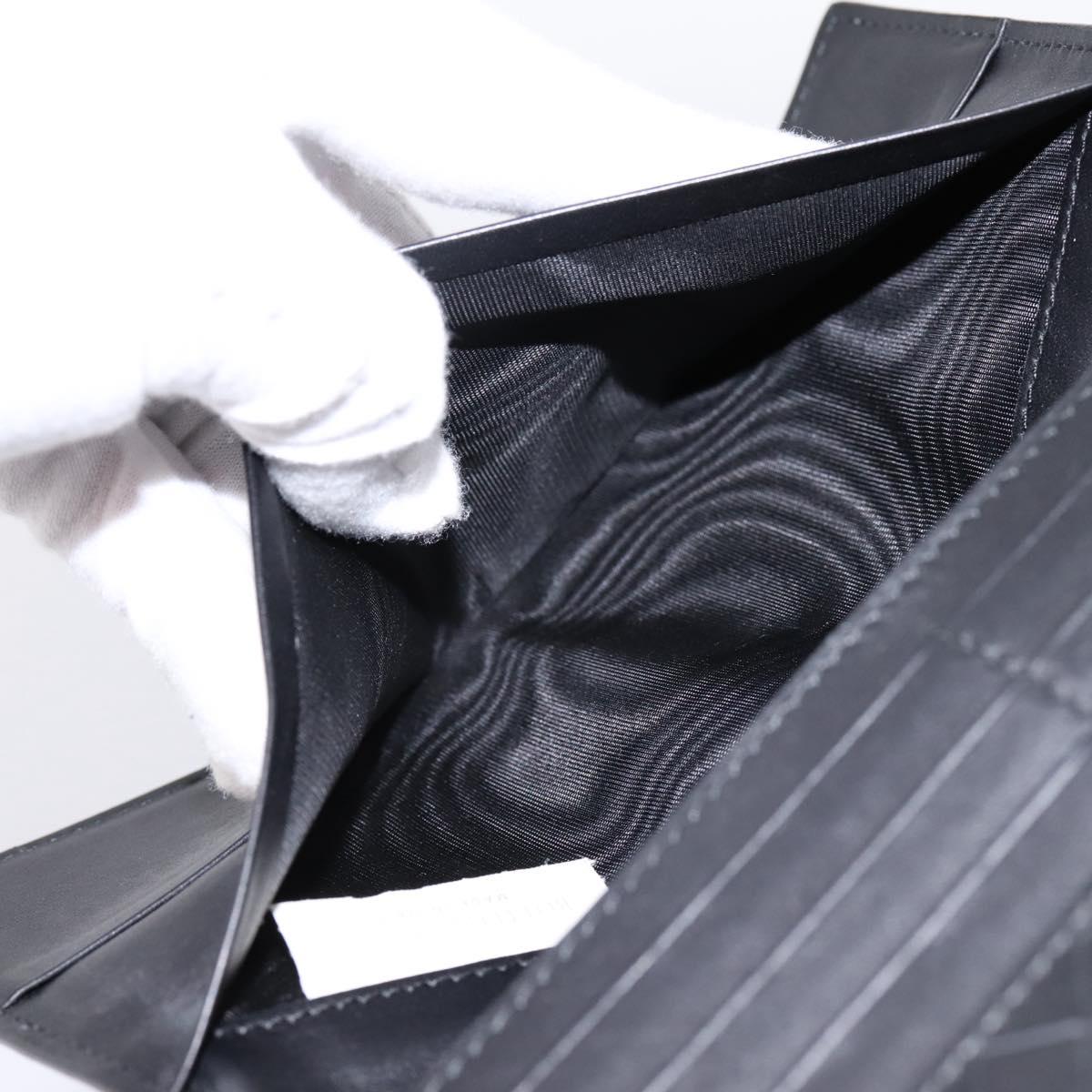 BOTTEGA VENETA INTRECCIATO Long Wallet Leather Black Auth am12478M