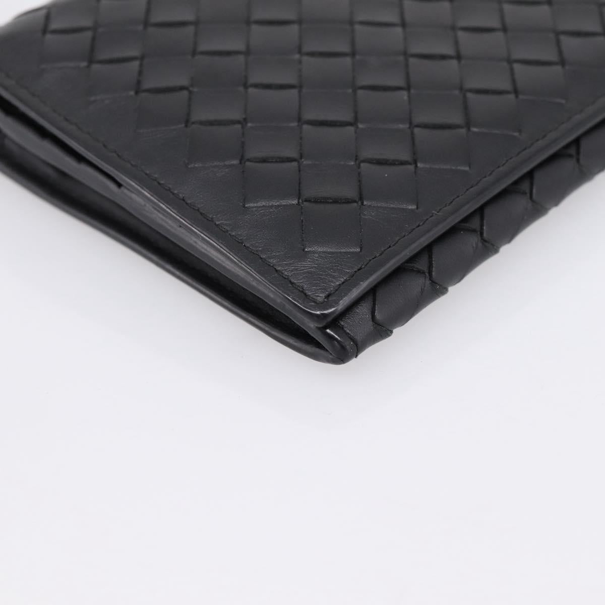 BOTTEGA VENETA INTRECCIATO Long Wallet Leather Black Auth am12478M