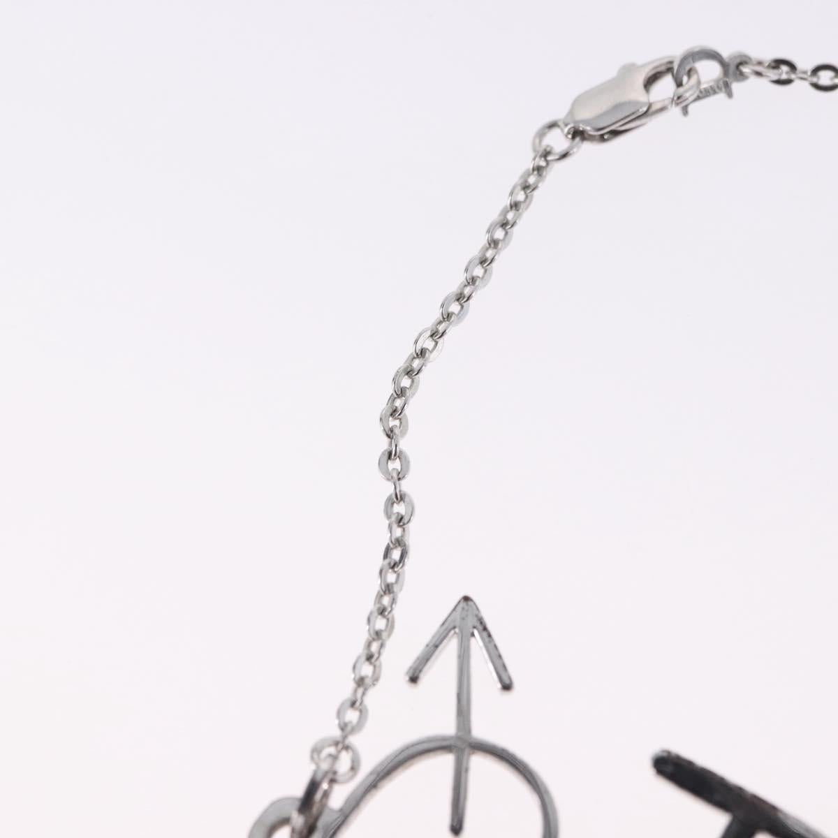 Christian Dior Heart Arrow Bracelet Metal Silver Auth am12479M