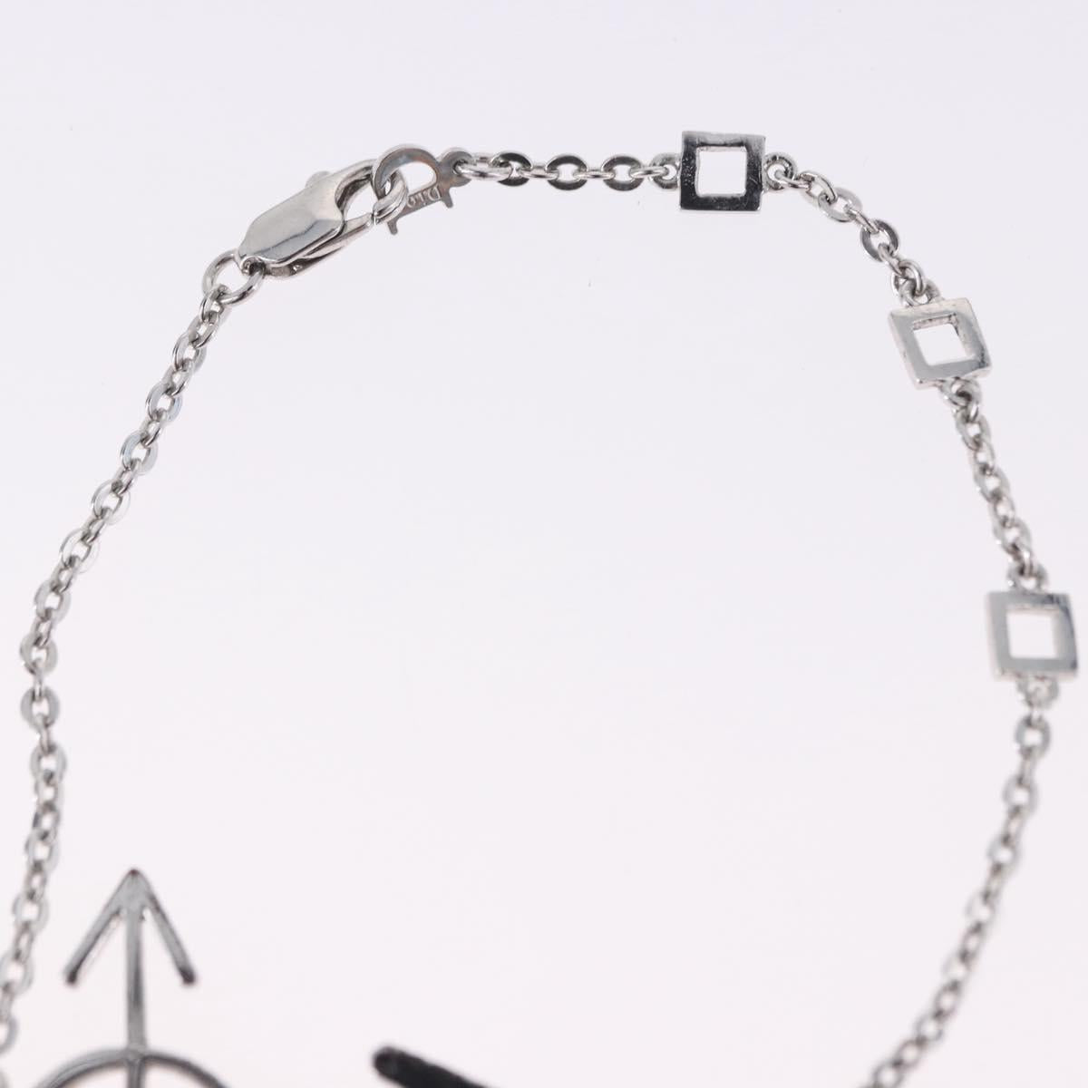 Christian Dior Heart Arrow Bracelet Metal Silver Auth am12479M