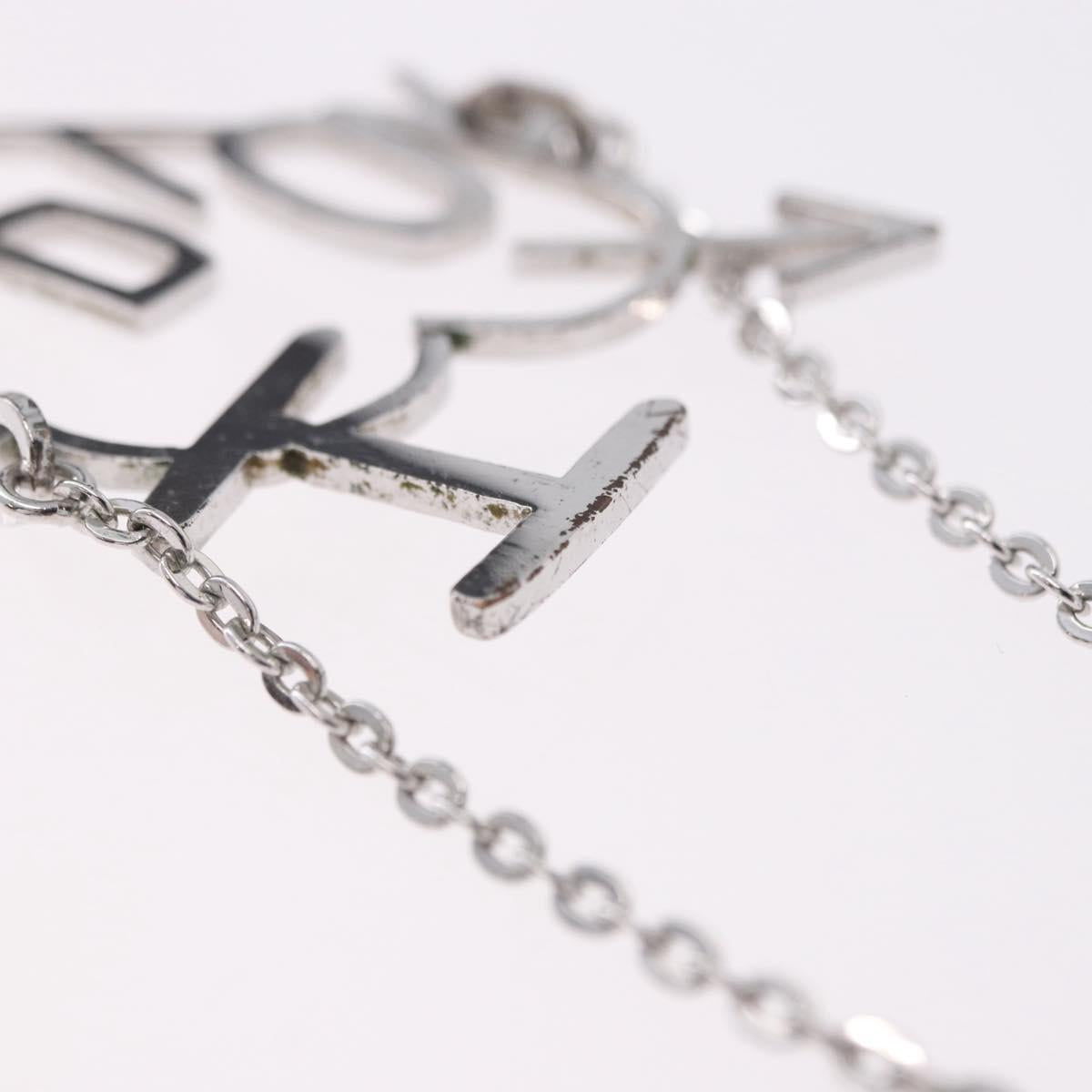 Christian Dior Heart Arrow Bracelet Metal Silver Auth am12479M