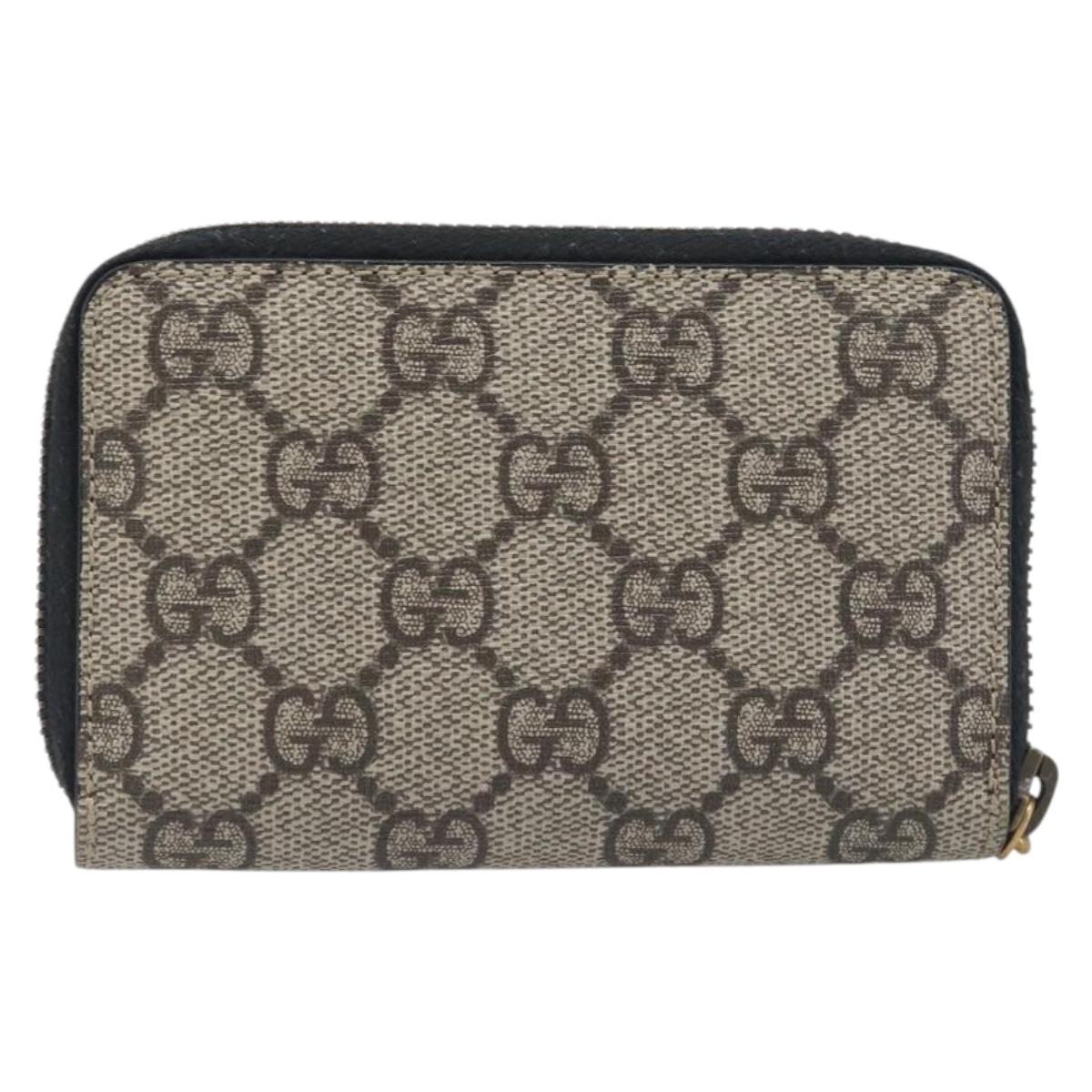 LOUIS VUITTON GG Supreme Coin Purse PVC Beige Gold Tone 431482 LV Auth am12481V