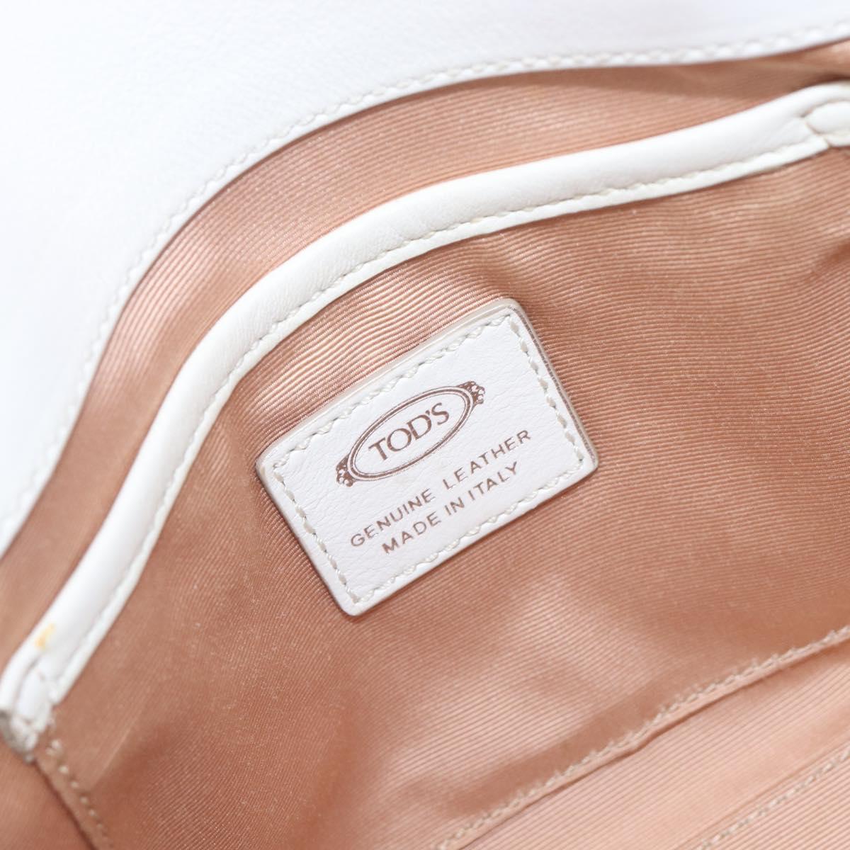 TOD’S x Alber Elbaz Hand Bag Leather White Silver Auth am12484V