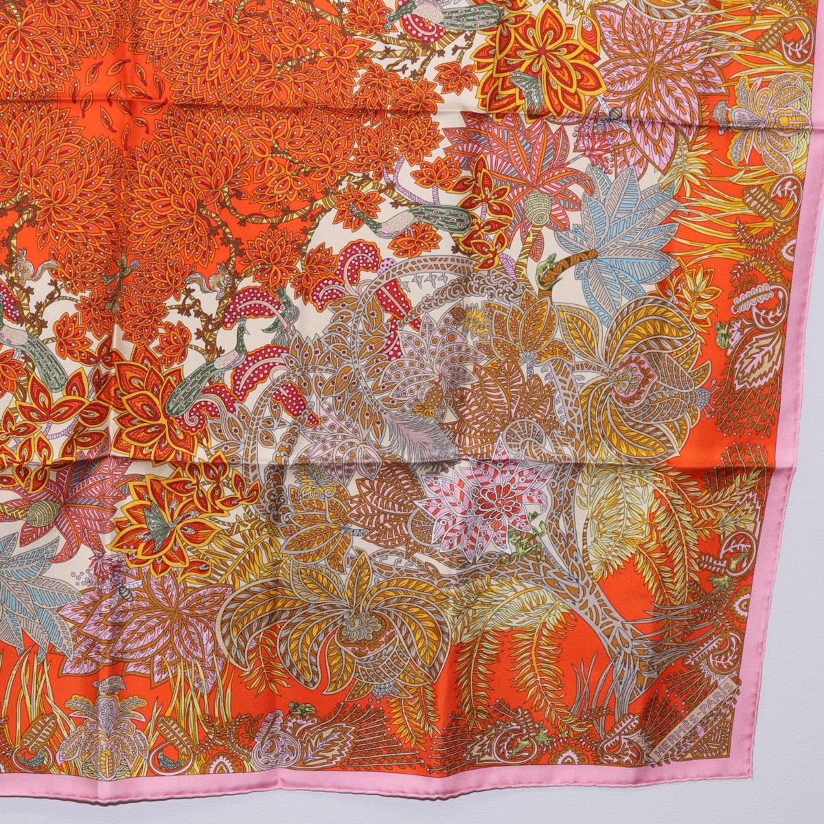 HERMES Carre 90 Scarf Silk ""Maitres de la Foret"" Multicolor Auth am12487M