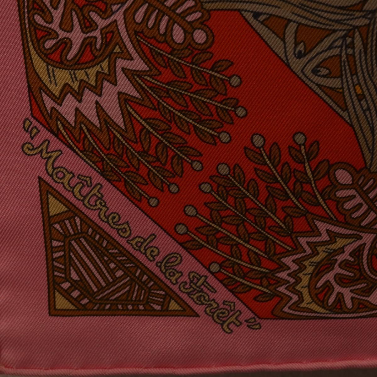 HERMES Carre 90 Scarf Silk ""Maitres de la Foret"" Multicolor Auth am12487M