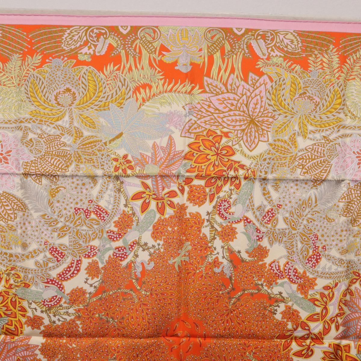HERMES Carre 90 Scarf Silk ""Maitres de la Foret"" Multicolor Auth am12487M