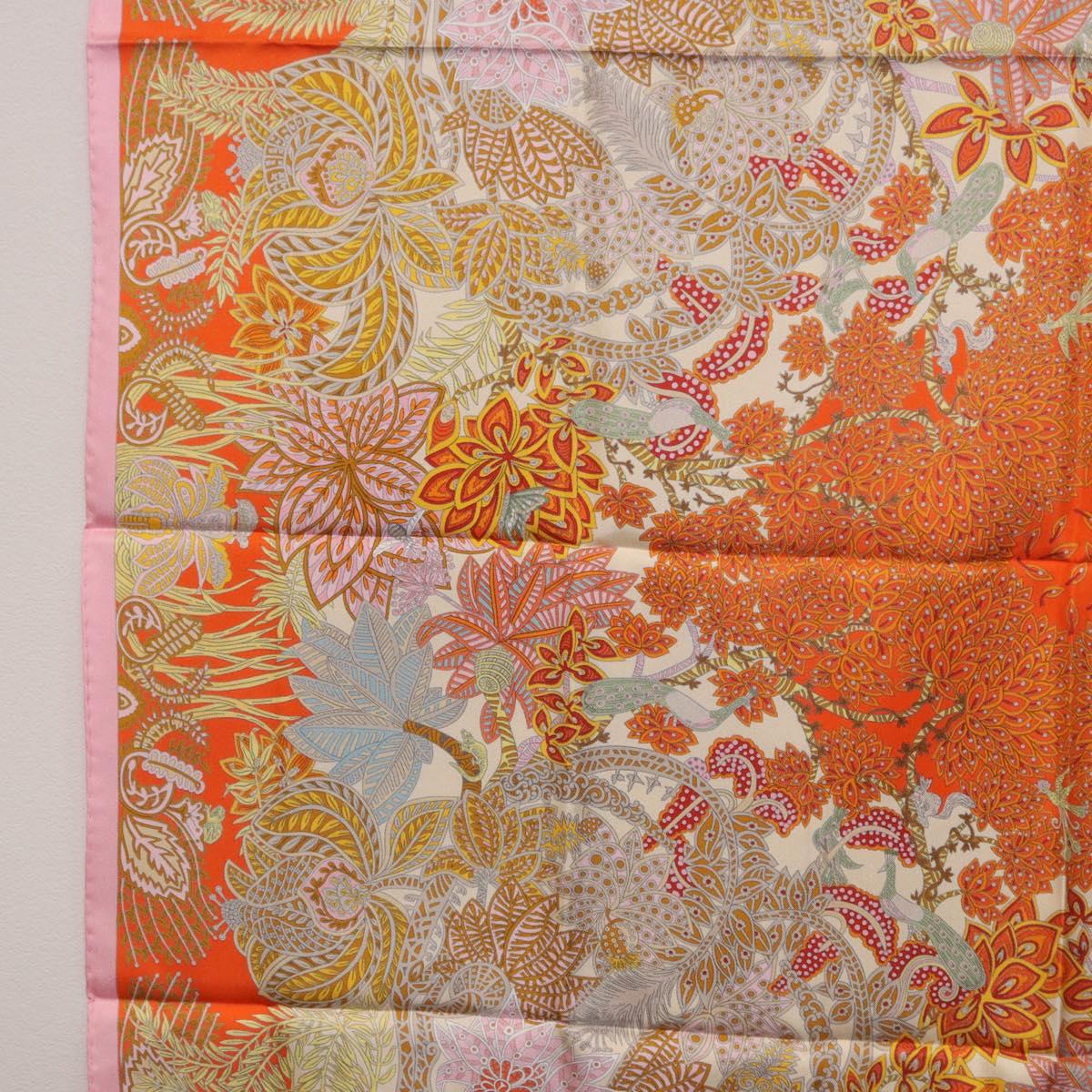 HERMES Carre 90 Scarf Silk ""Maitres de la Foret"" Multicolor Auth am12487M
