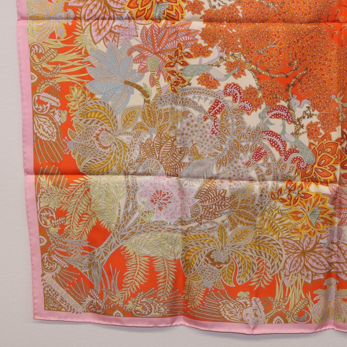 HERMES Carre 90 Scarf Silk ""Maitres de la Foret"" Multicolor Auth am12487M