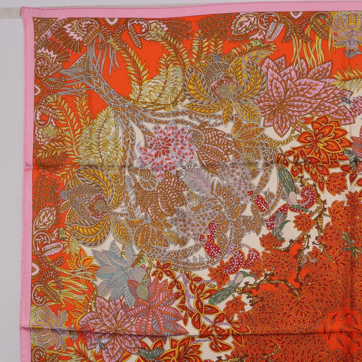 HERMES Carre 90 Scarf Silk ""Maitres de la Foret"" Multicolor Auth am12487M