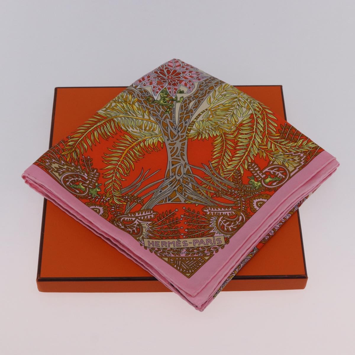 HERMES Carre 90 Scarf Silk ""Maitres de la Foret"" Multicolor Auth am12487M