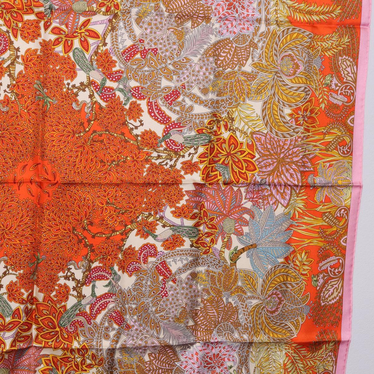 HERMES Carre 90 Scarf Silk ""Maitres de la Foret"" Multicolor Auth am12487M