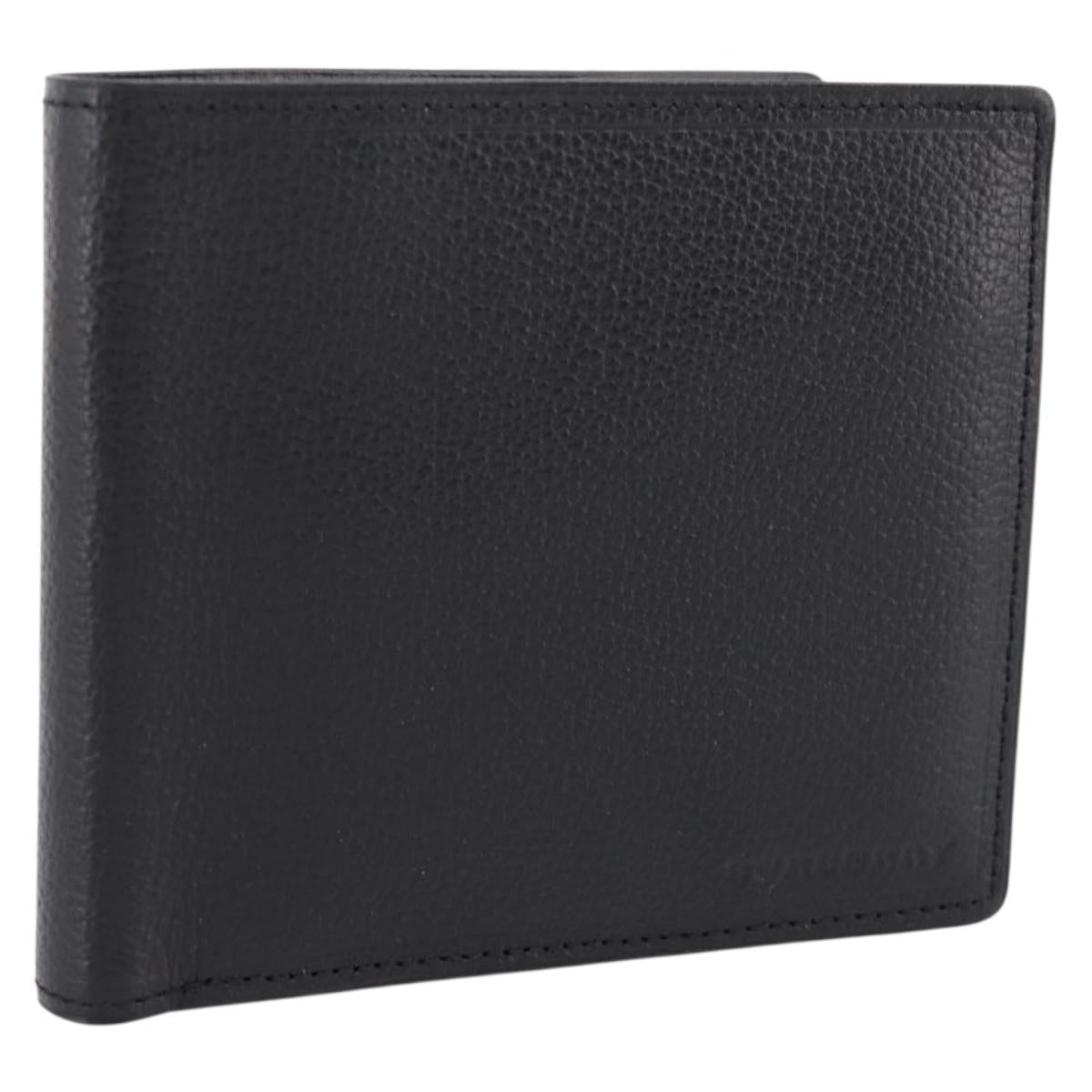 BURBERRY Nova Check Wallet Leather Black Auth am12497V