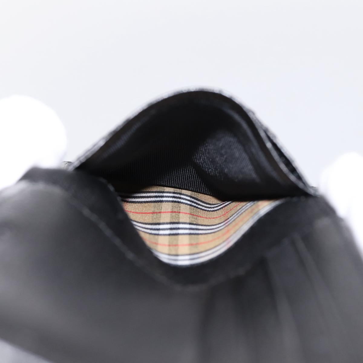 BURBERRY Nova Check Wallet Leather Black Auth am12497V