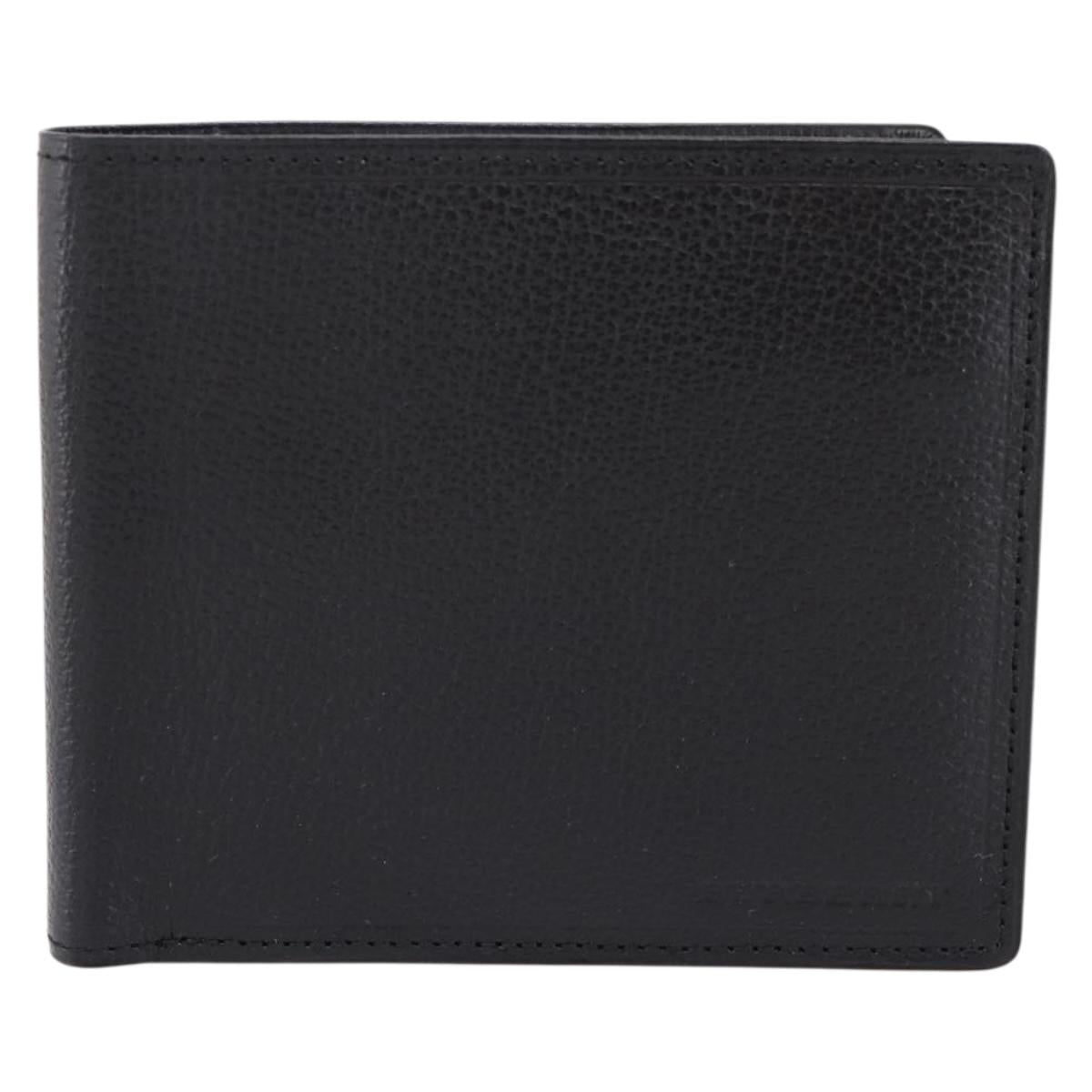 BURBERRY Nova Check Wallet Leather Black Auth am12497V