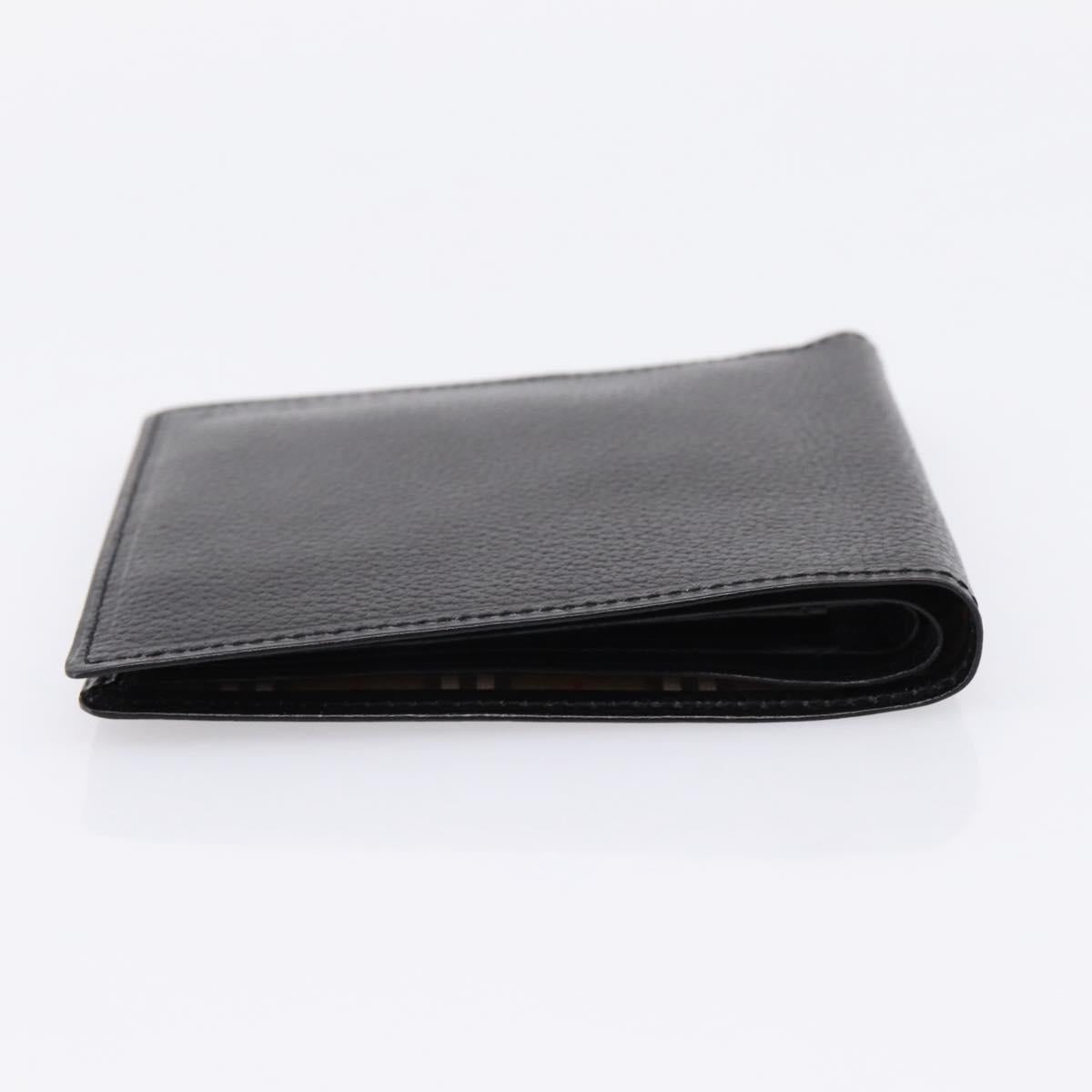 BURBERRY Nova Check Wallet Leather Black Auth am12497V