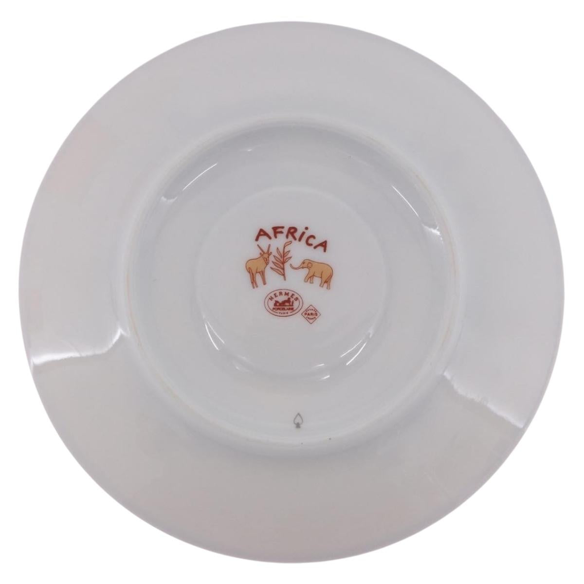 HERMES Cup and Saucer Set AFRICA Pottery Multicolor Auth am12499M