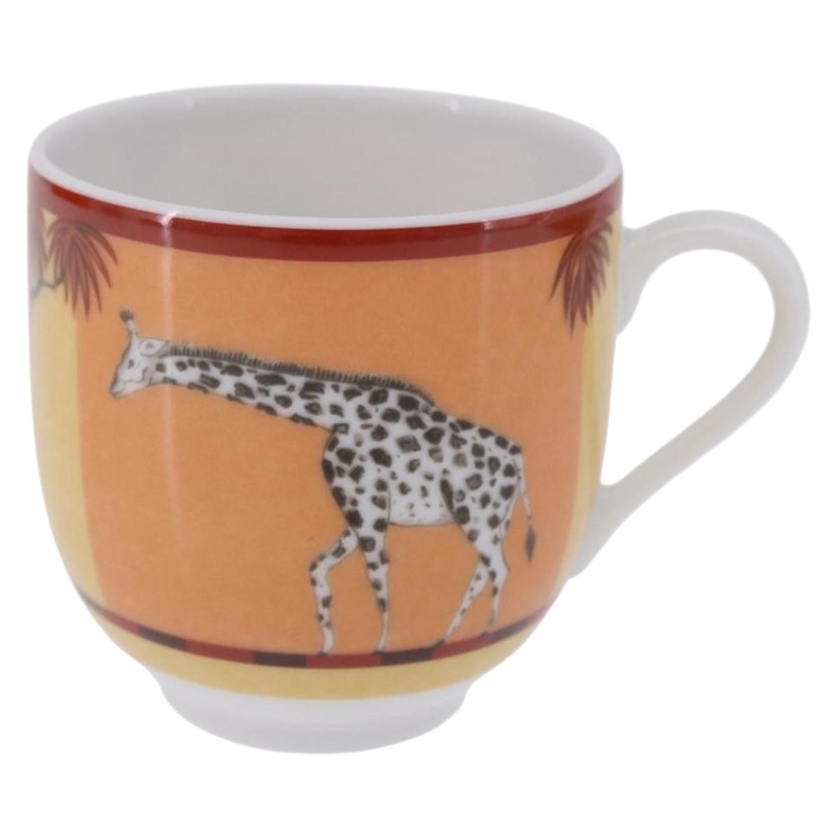 HERMES Cup and Saucer Set AFRICA Pottery Multicolor Auth am12499M