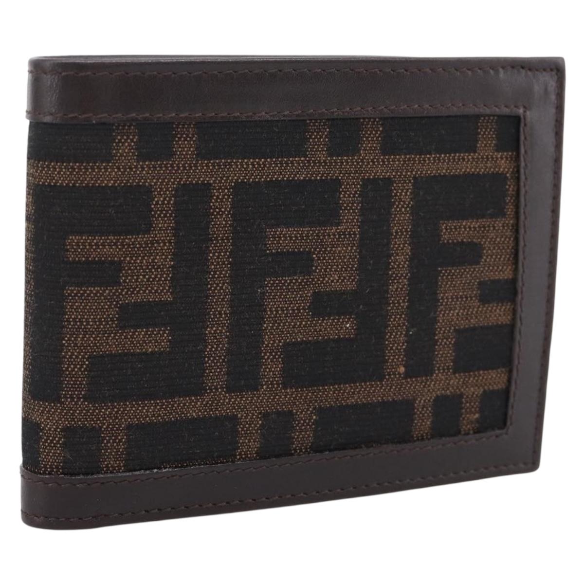 FENDI Zucca Canvas Bifold Wallet Brown Auth am12503V