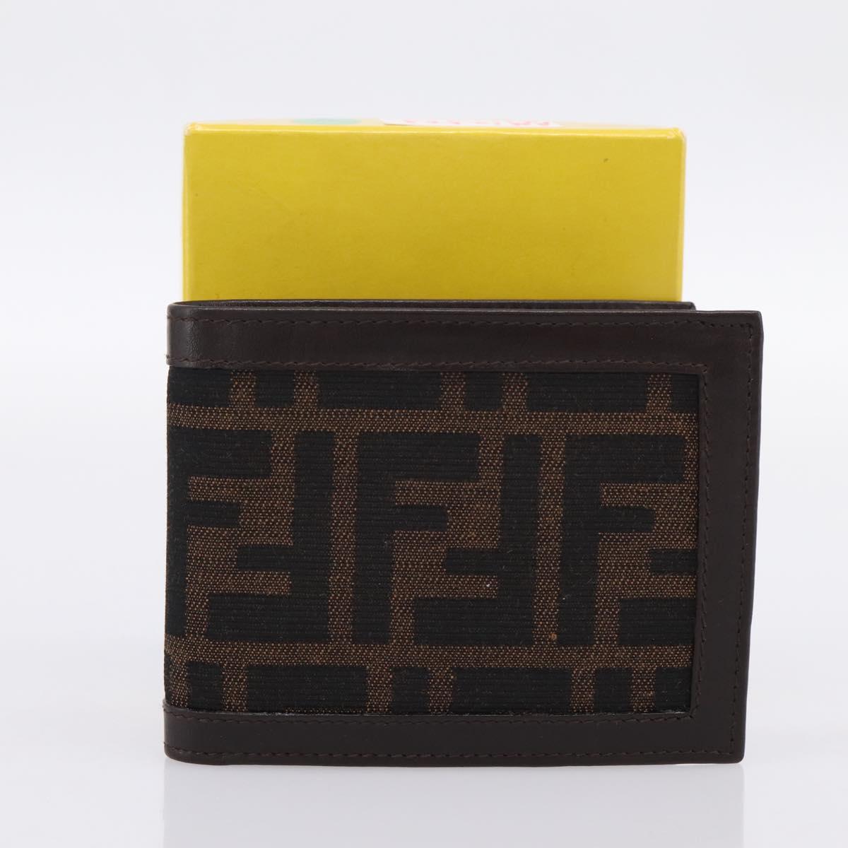 FENDI Zucca Canvas Bifold Wallet Brown Auth am12503V