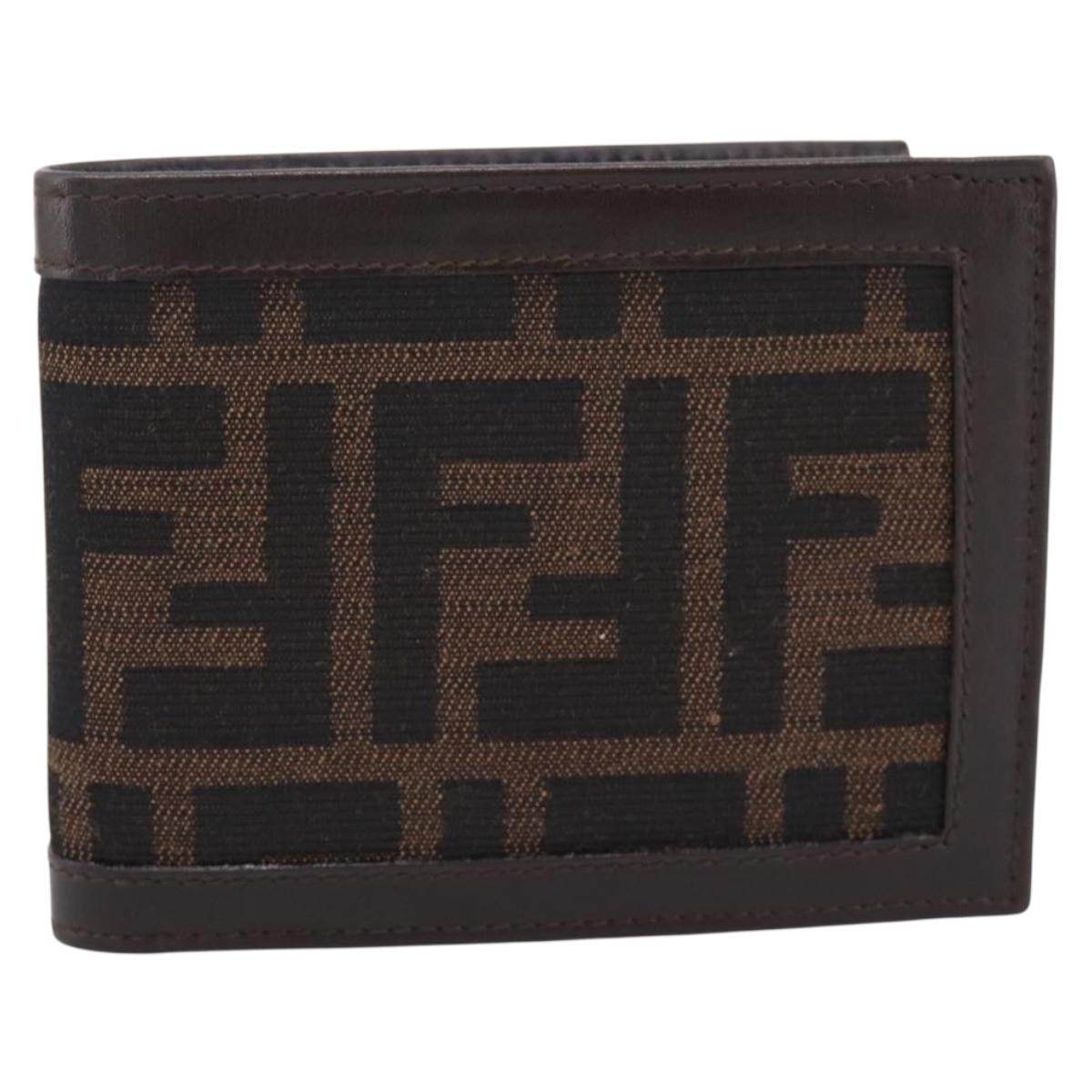 FENDI Zucca Canvas Bifold Wallet Brown Auth am12503V