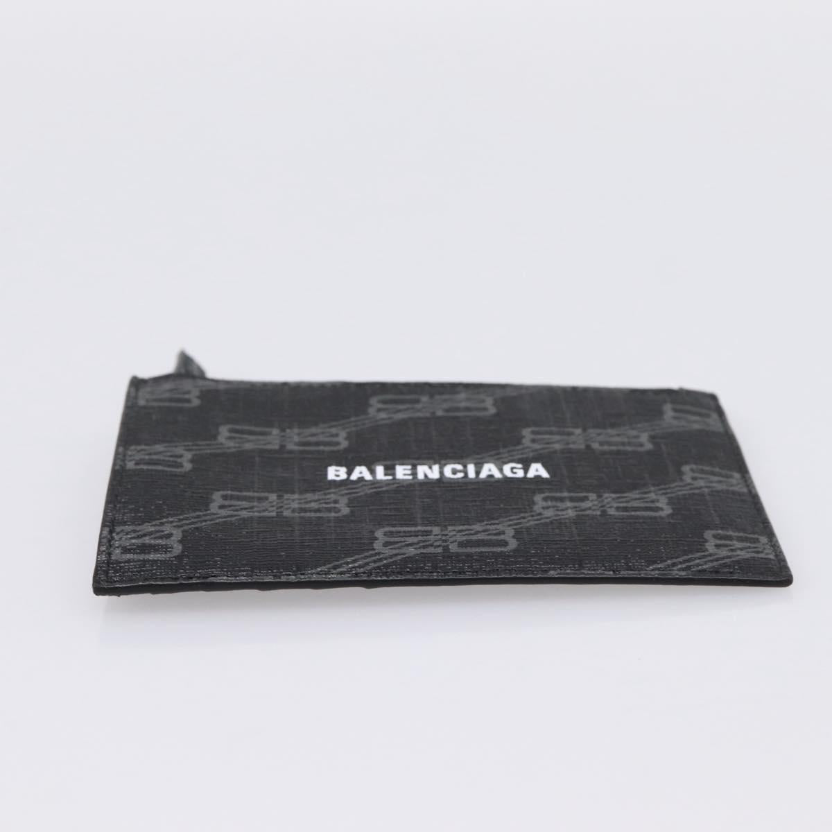 BALENCIAGA Fragment Case PVC Leather Black Silver 640535 Auth am12506M