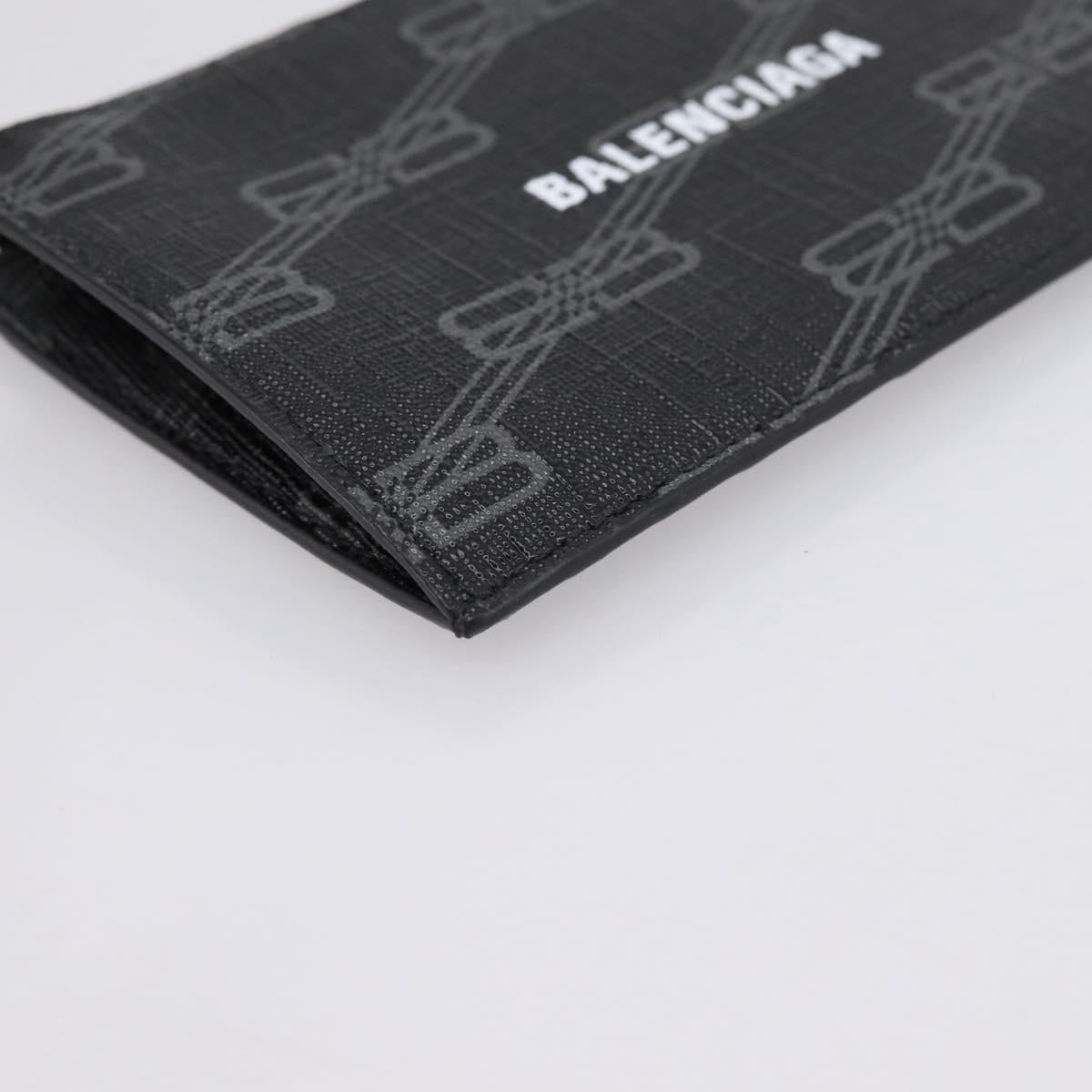 BALENCIAGA Fragment Case PVC Leather Black Silver 640535 Auth am12506M