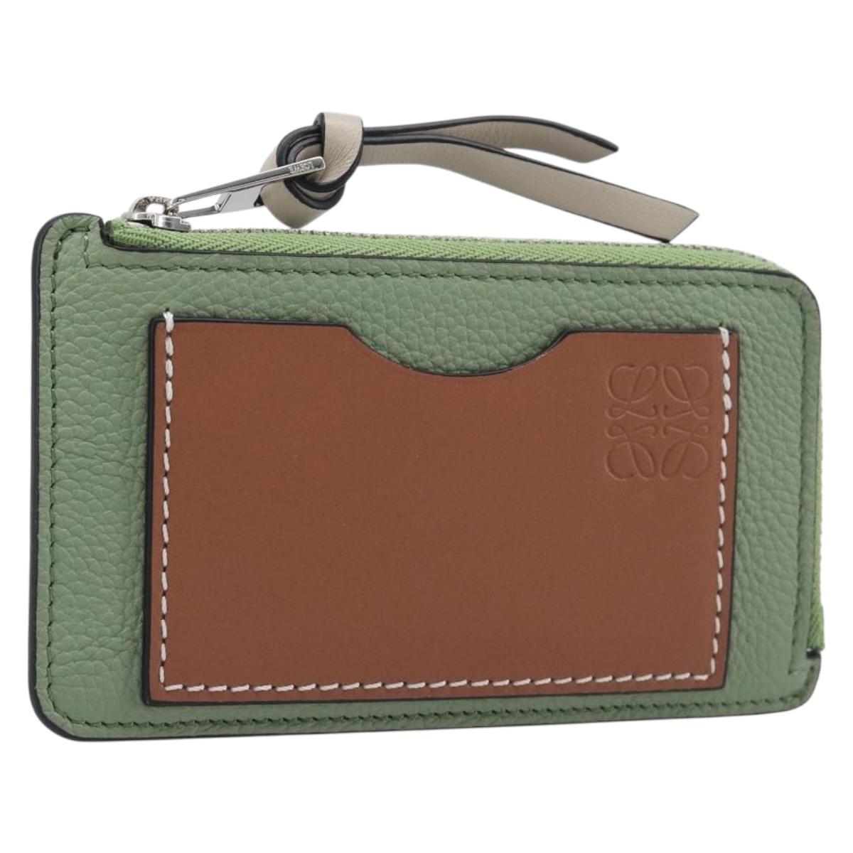 LOEWE Fragment Case Leather Green Brown Auth am12508M