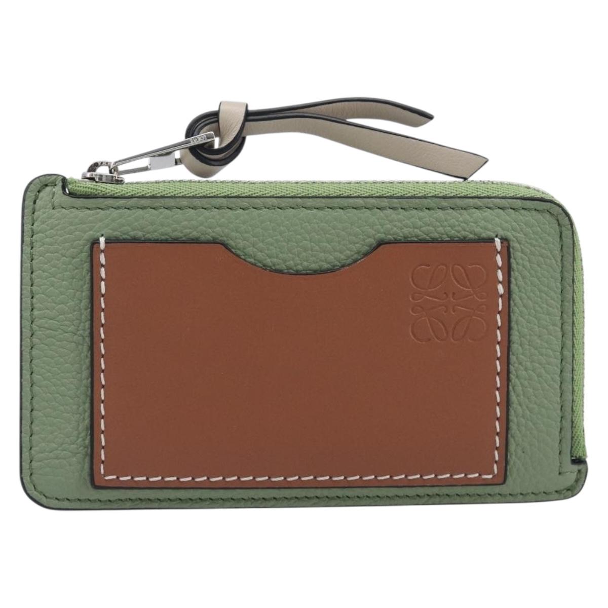 LOEWE Fragment Case Leather Green Brown Auth am12508M