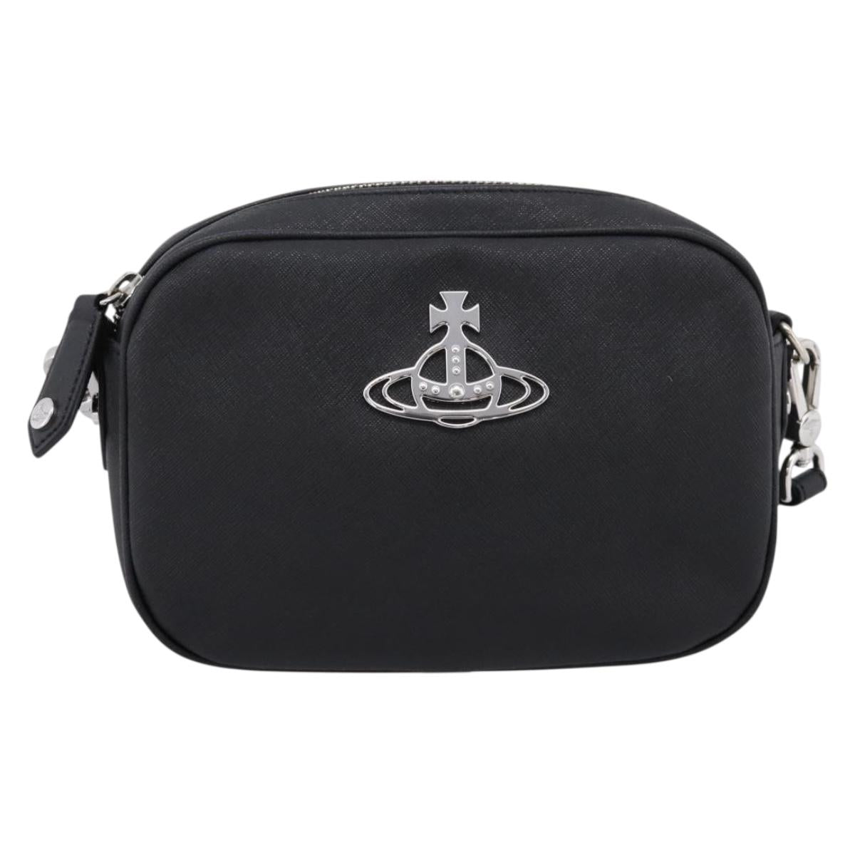 Vivienne Westwood Shoulder Bag PVC Black Silver Auth am12513V