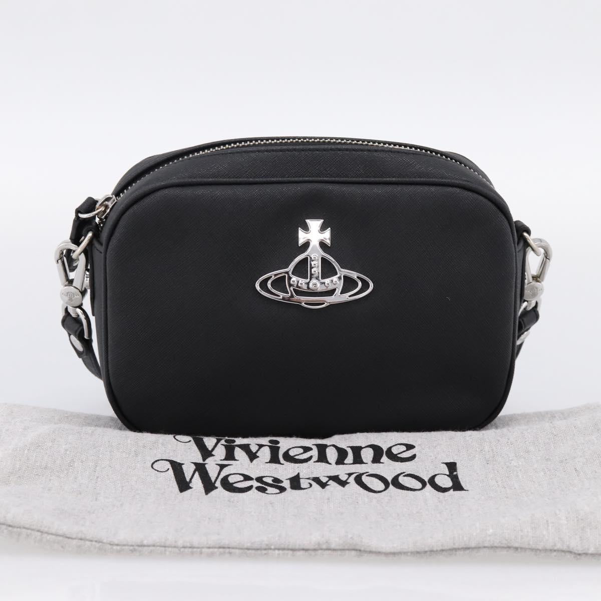Vivienne Westwood Shoulder Bag PVC Black Silver Auth am12513V