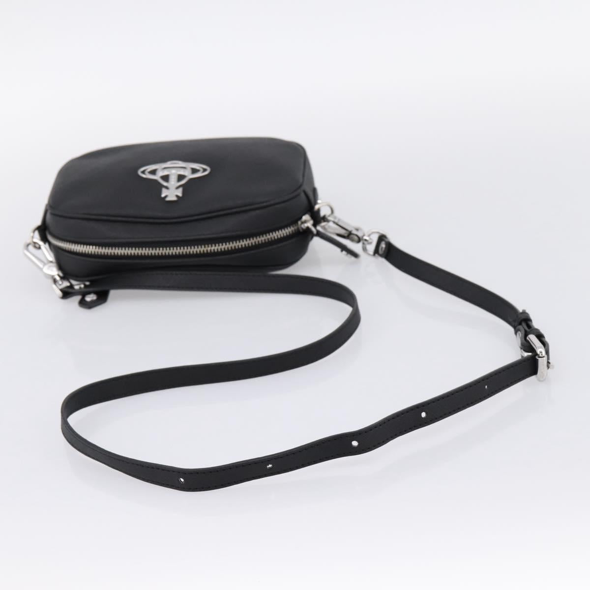 Vivienne Westwood Shoulder Bag PVC Black Silver Auth am12513V