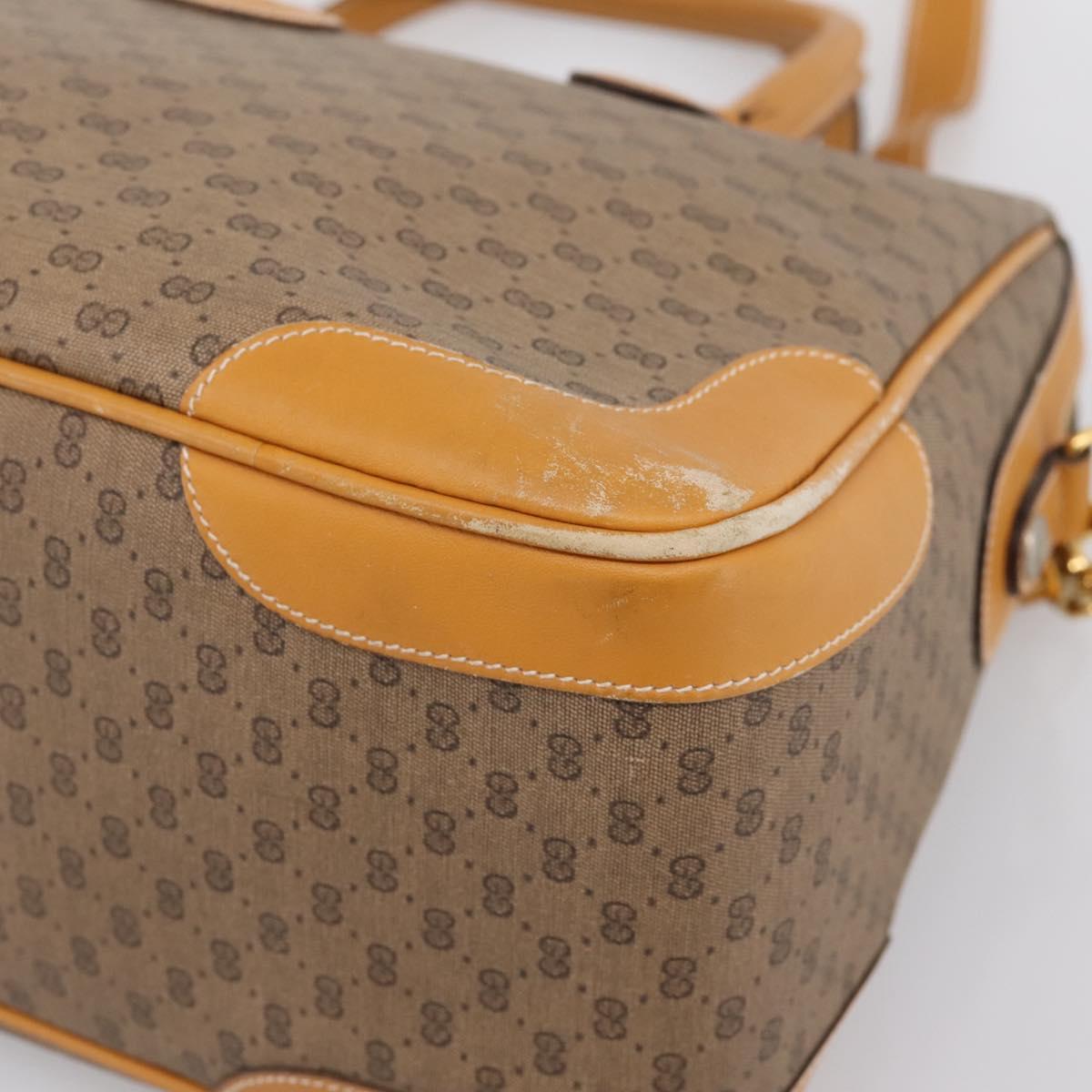GUCCI Micro GG Supreme Bag PVC Leather 2way Beige Gold 002 25 0033 Auth am12515A