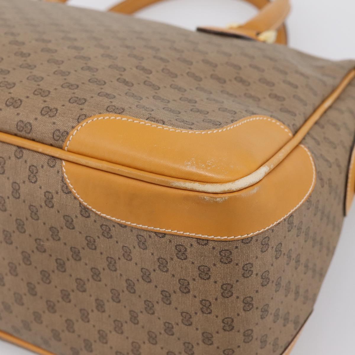 GUCCI Micro GG Supreme Bag PVC Leather 2way Beige Gold 002 25 0033 Auth am12515A