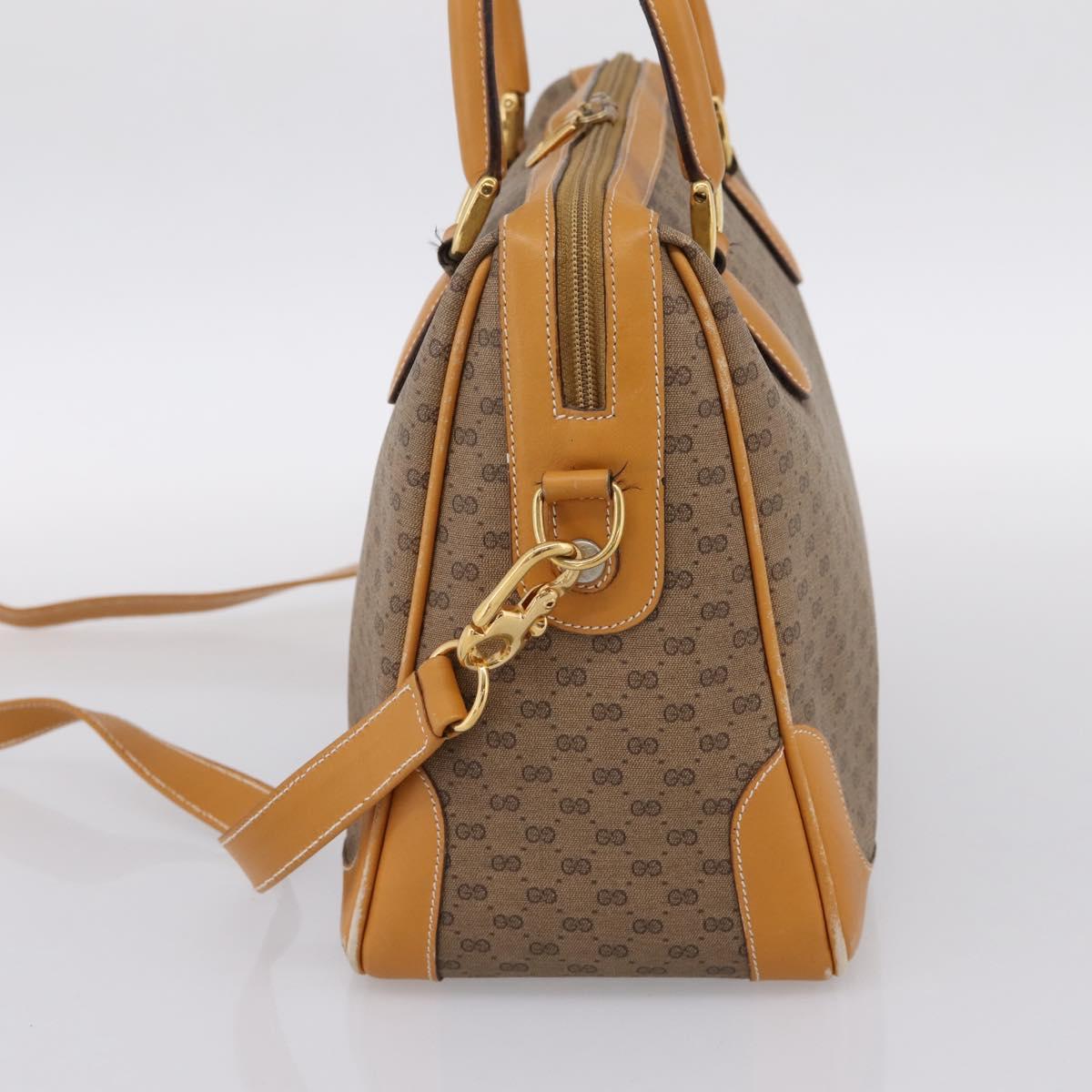 GUCCI Micro GG Supreme Bag PVC Leather 2way Beige Gold 002 25 0033 Auth am12515A